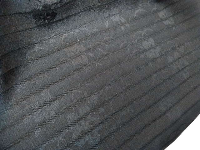 H620 京都 未使用 正絹 帯揚げ 帯あげ 帯 絽 地模様 黒 絹100％ 着物_画像6