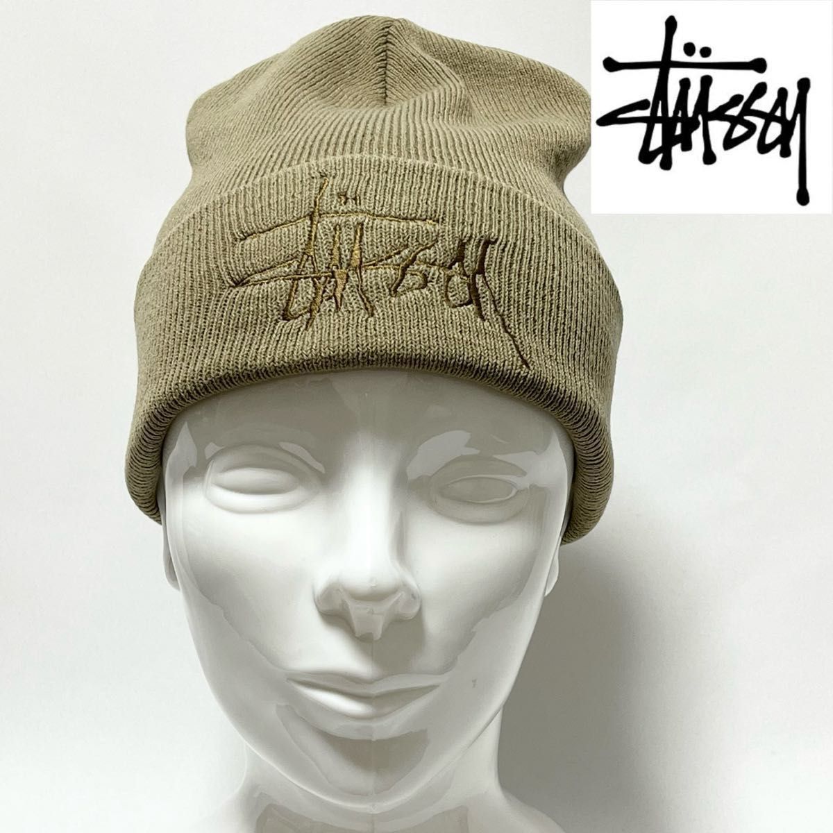 【超希少】白タグ90’s OLD STUSSY ショーンフォントロゴ オールドステューシーニットキャップ MADE IN USA