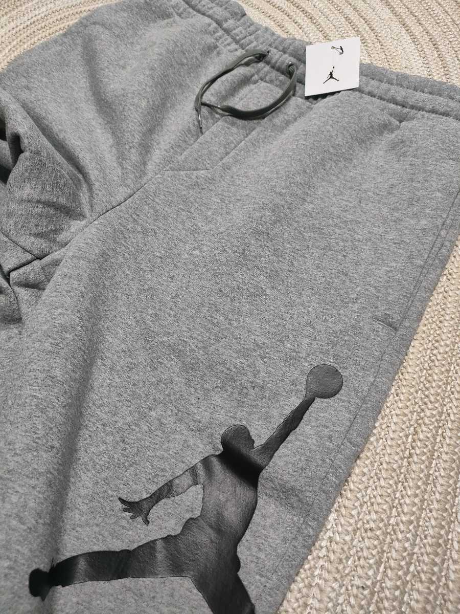  new goods regular price 16500 NIKE Jordan big Logo sweat setup XL gray Parker pants Nike men's top and bottom reverse side nappy heat insulation 
