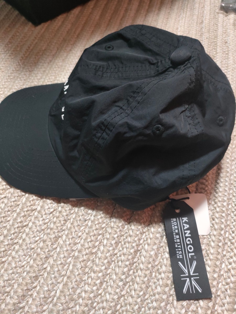 新品 定価5390 KANGOL カンゴール ナイロン ビンテージ ベースボールキャップ 帽子 ブラック 黒 キャップ フリーサイズ _画像3