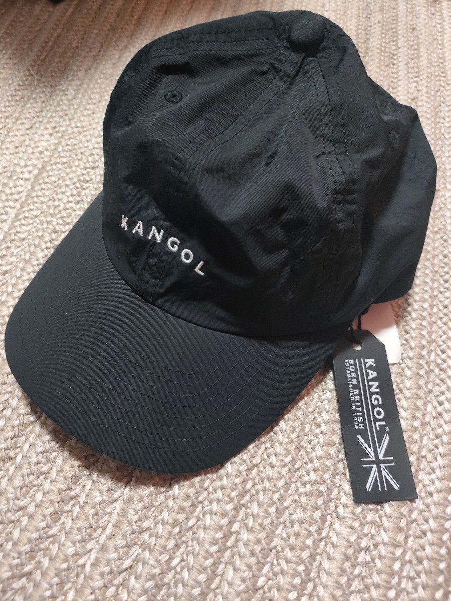 新品 定価5390 KANGOL カンゴール ナイロン ビンテージ ベースボールキャップ 帽子 ブラック 黒 キャップ フリーサイズ _画像1