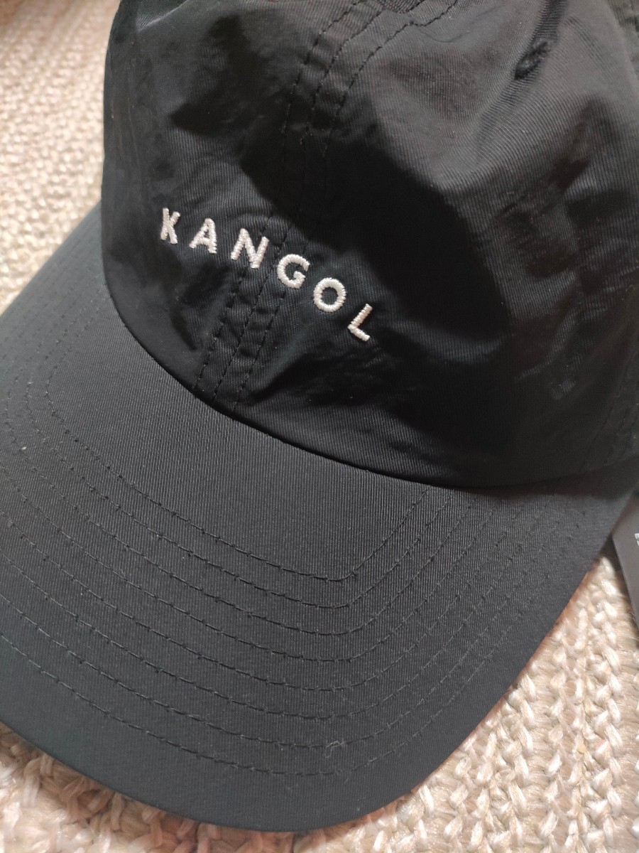 新品 定価5390 KANGOL カンゴール ナイロン ビンテージ ベースボールキャップ 帽子 ブラック 黒 キャップ フリーサイズ _画像2