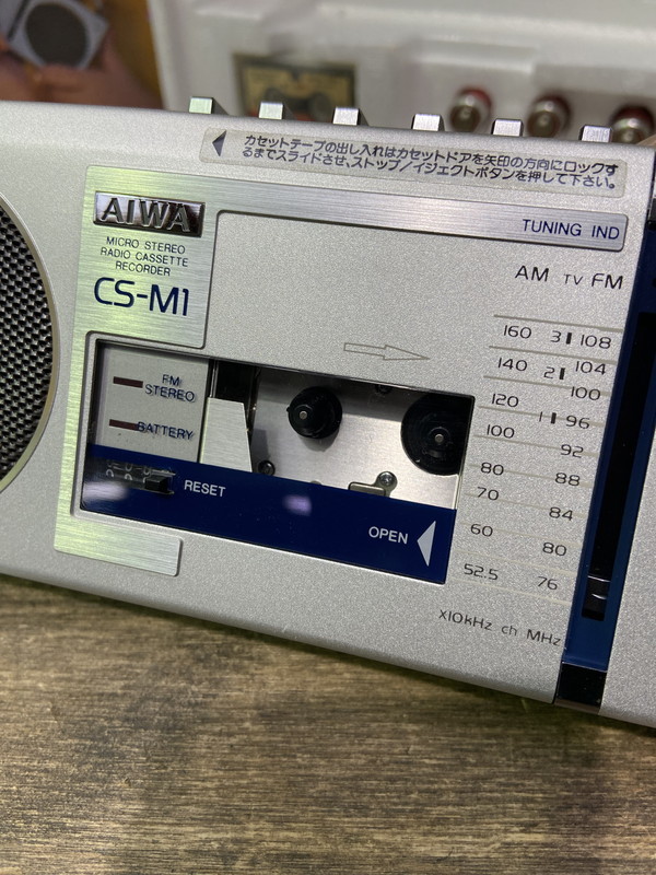 S-142◆1円～◆AIWA Micro Boy FM/AM マイクロステレオラジオ カセットレコーダー CS-M1 当時物_画像7