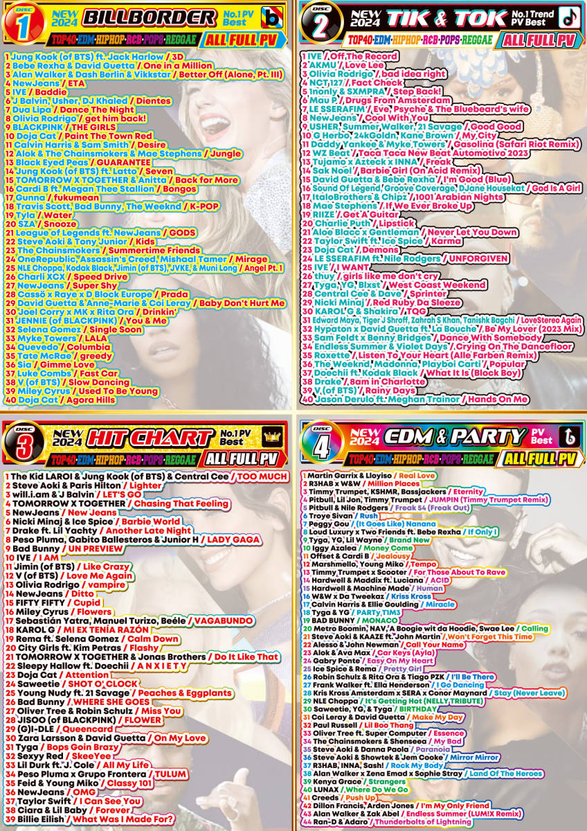 【洋楽DVD】11月新作 2024 New Trend PV Awards 最速 最優秀PV集　Jung Kook Bebe Rexha David Guetta BLACKPINK Doja Cat IVE　正規版DVD_画像2