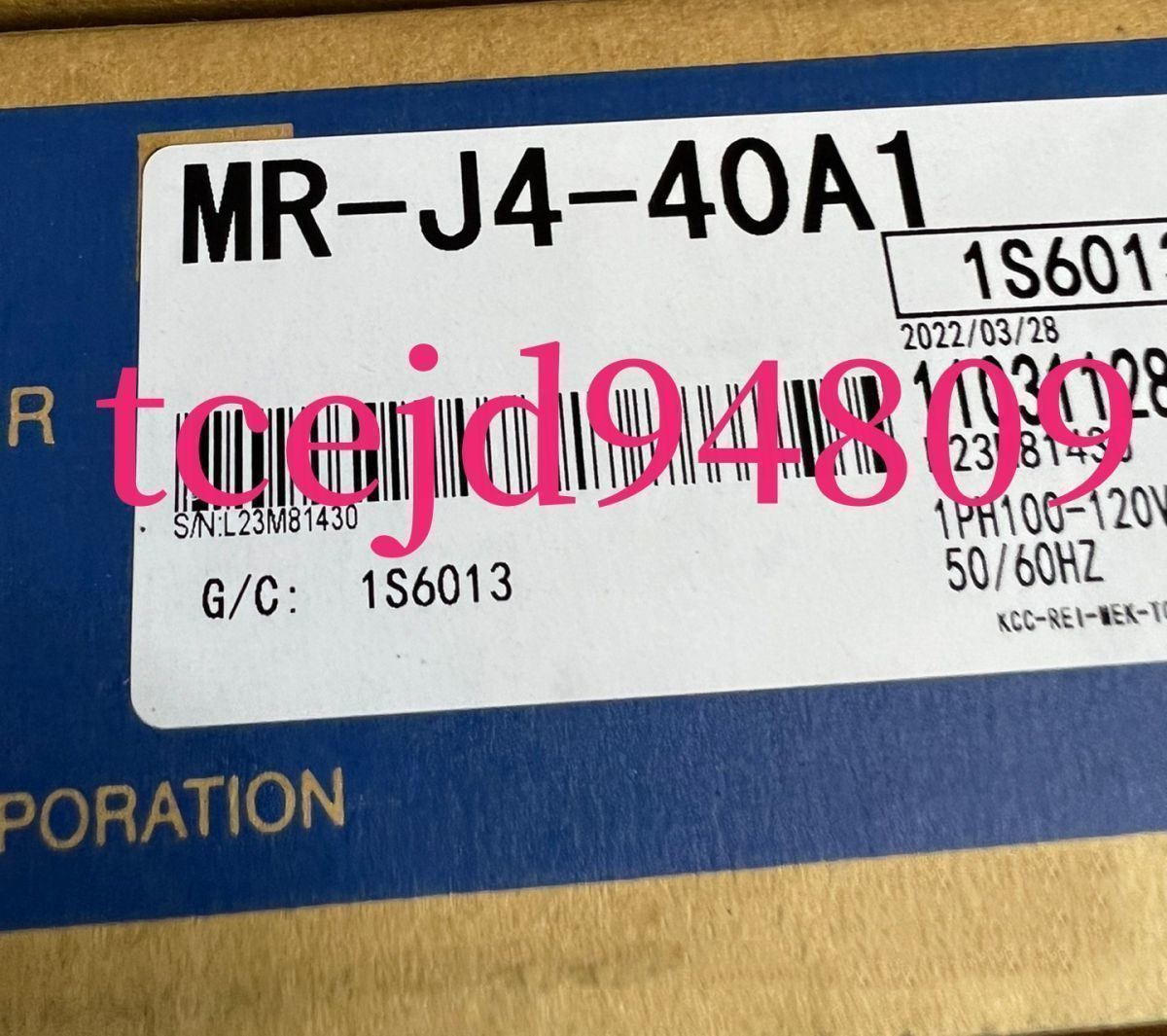 新品　MITSUBISHI/三菱電機 　MR-J4-40A1　サーボアンプ　　保証付き
