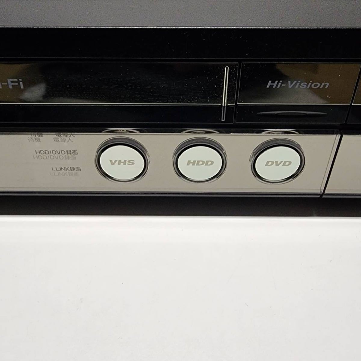 SHARP HDD・DVD・ビデオ一体型レコーダー VHS DV-ACV52 リモコン付 通電・DVD開閉のみ確認済 ジャンク扱い_画像3