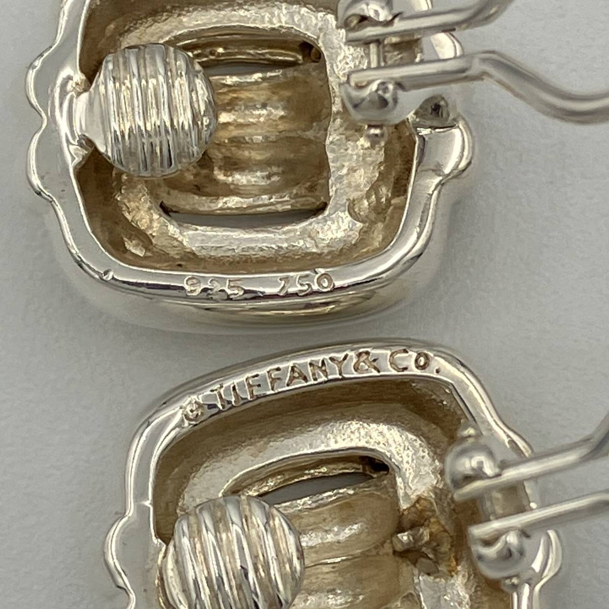 希少品 ティファニー ビンテージ コンビ イヤリング ピアス シルバー 925 ゴールド 750 K18 18金 Tiffany Silver Gold Vintage Earring_画像10