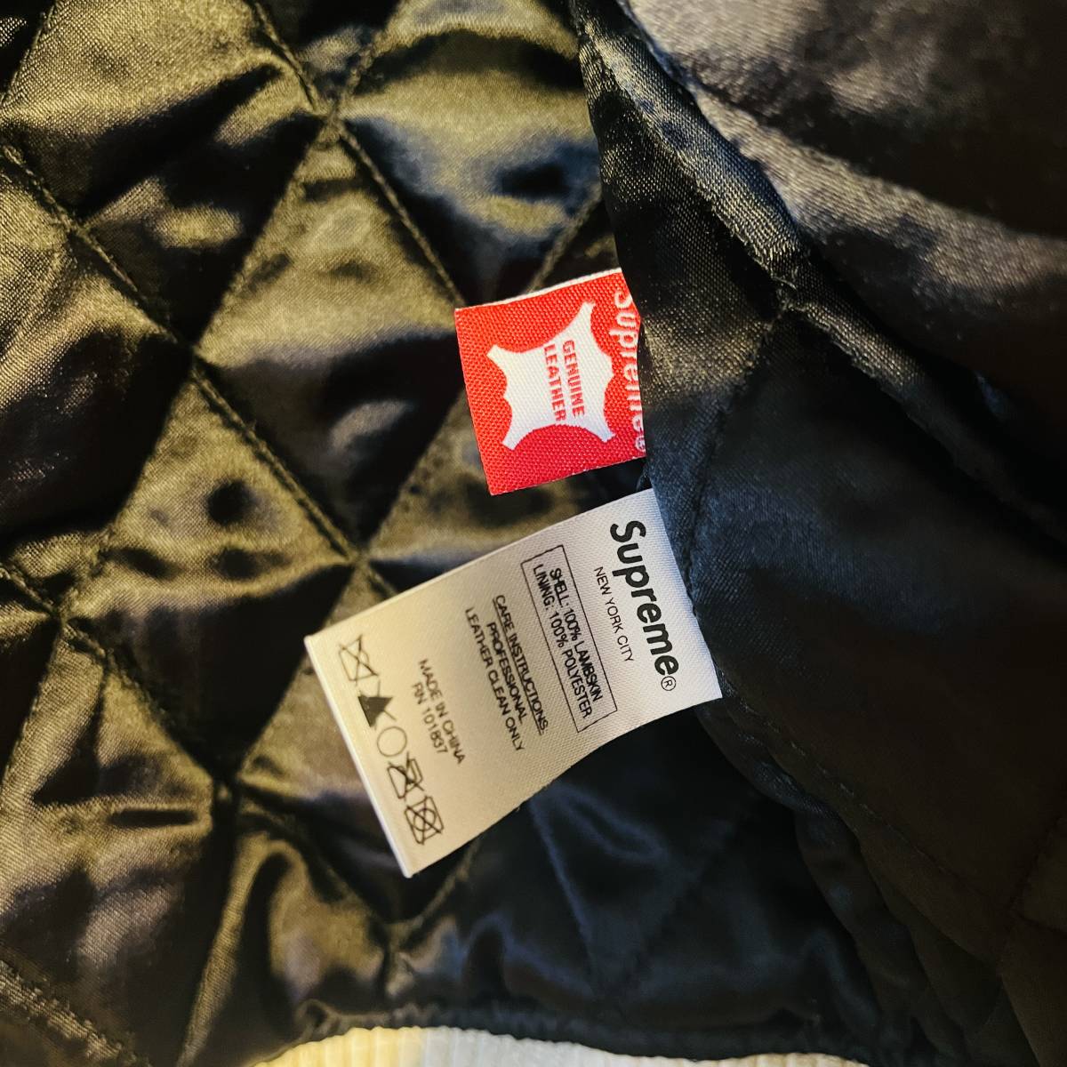 【試着のみ】SUPREME Court Cards Leather Jacket Sサイズ トランプ 刺繍 シュプリーム カード ラム レザー  ジャケット