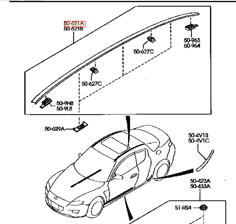 マツダ RX-8 SE3P ルーフモール ラバー ゴム ウェザーストリップ ハードトップ MAZDA Roof Molding Genuine OEM Mazda Parts jdm new 即決の画像1