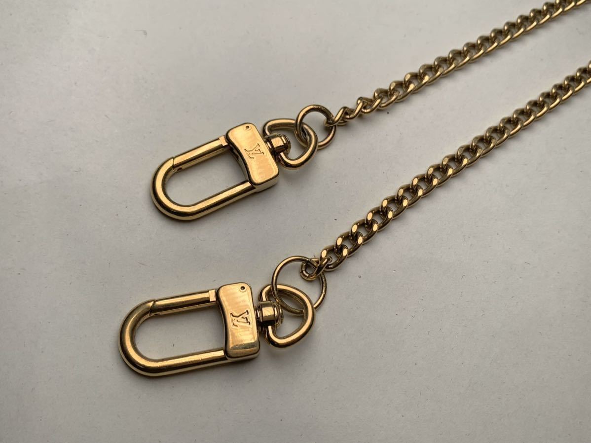 2 美品1円 LOUIS VUITTON ルイヴィトン ウォレットチェーン キーリング アクセサリー メンズ ゴールド系 財布 _画像6