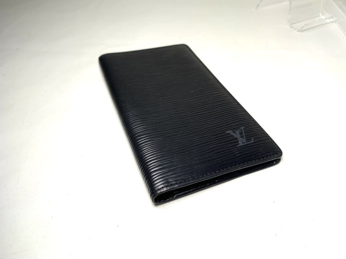 550 1円 ■美品■ LOUIS VUITTON ルイヴィトン R20522 エピ アジェンダ ポッシュ 手帳カバー アドレス帳 メンズ ブラック系_画像3