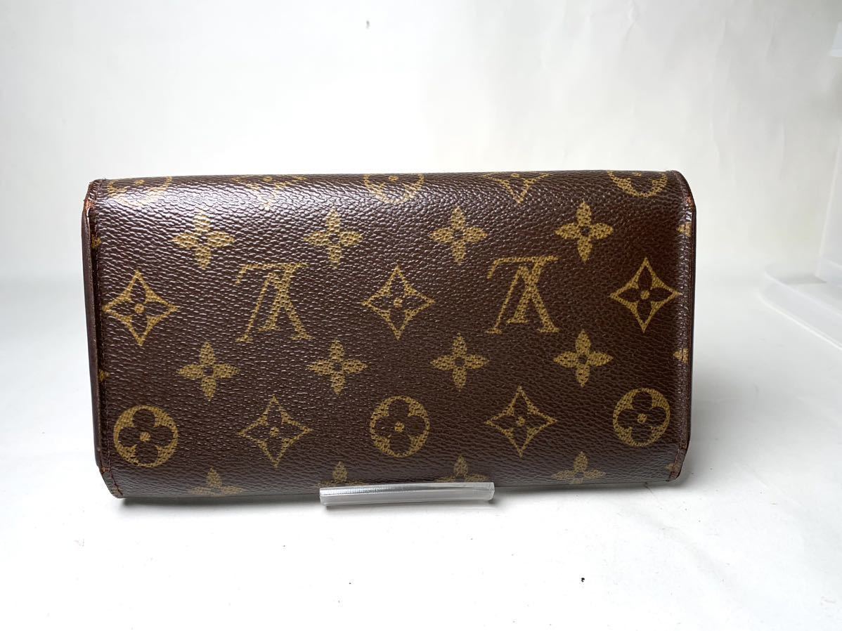 563 1円 LOUIS VUITTON ルイヴィトン USA モノグラム ポルトトレゾール インターナショナル 三つ折り 長財布 ブラウン系_画像2