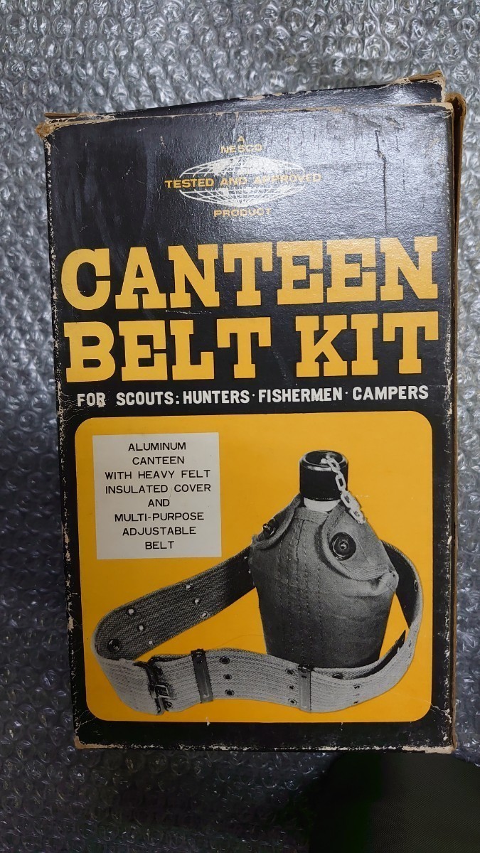 ①未使用 当時物 超長期保管 デッドストック CANTEEN BELT KIT アルミボトル 水筒 軍 ハンター 釣り キャンプ ビンテージ 容量不明の画像7