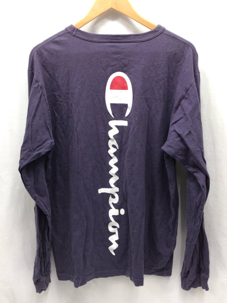 champion チャンピオン ロングスリーブTシャツ 長袖 綿 バックプリント サイズX-LARGE パープル 23121803_画像2