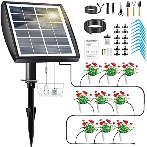 【新品送料無料】自動散水機 自動水やり 植物 散水タイマー 自動給水器 家庭用 ソーラー ガーデニング用品 小型 簡単水やりシステムの画像1