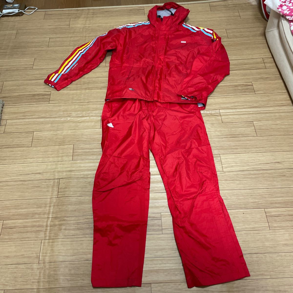 adidas ウインドブレーカー 上下 メンズM 赤
