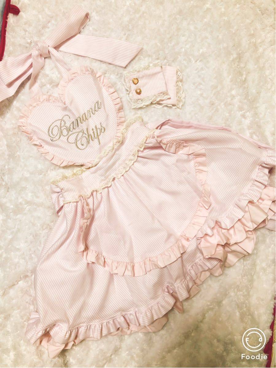 ヤフオク かわいい メイド服 風 エプロン ワンピース 160