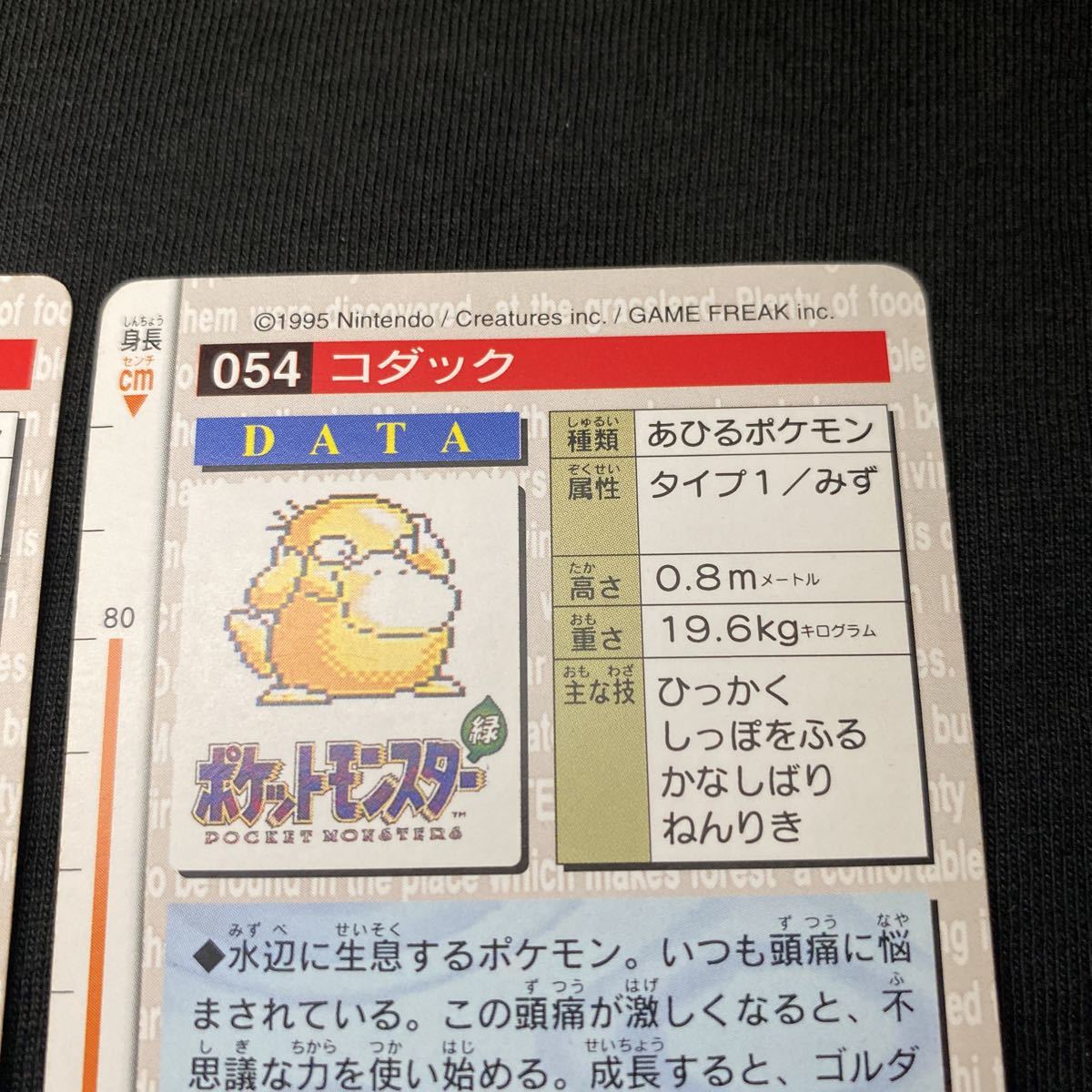 2枚セット BANDAI バンダイ 1996 緑 ポケモン カードダス ポケモンカード コダック ゴルダック_画像8