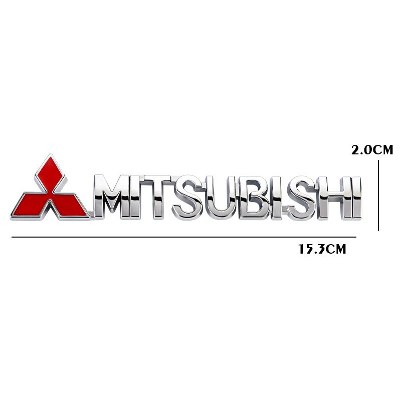 【送料込】MITSUBISHI(三菱) 3Dエンブレム シルバー 縦2cm×横15.3cm 金属製 デリカ アウトランダー ランサー ekワゴン RVR エクリプス_画像1