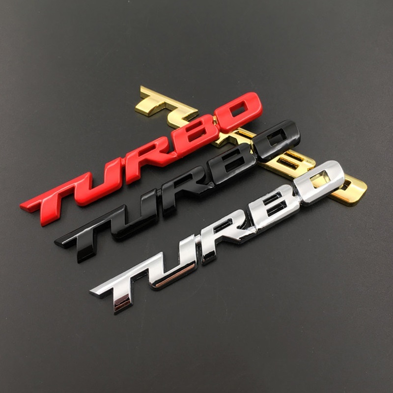 【送料込】TURBO(ターボ) 3Dエンブレム 両面テープ マットレッド 金属製_画像2