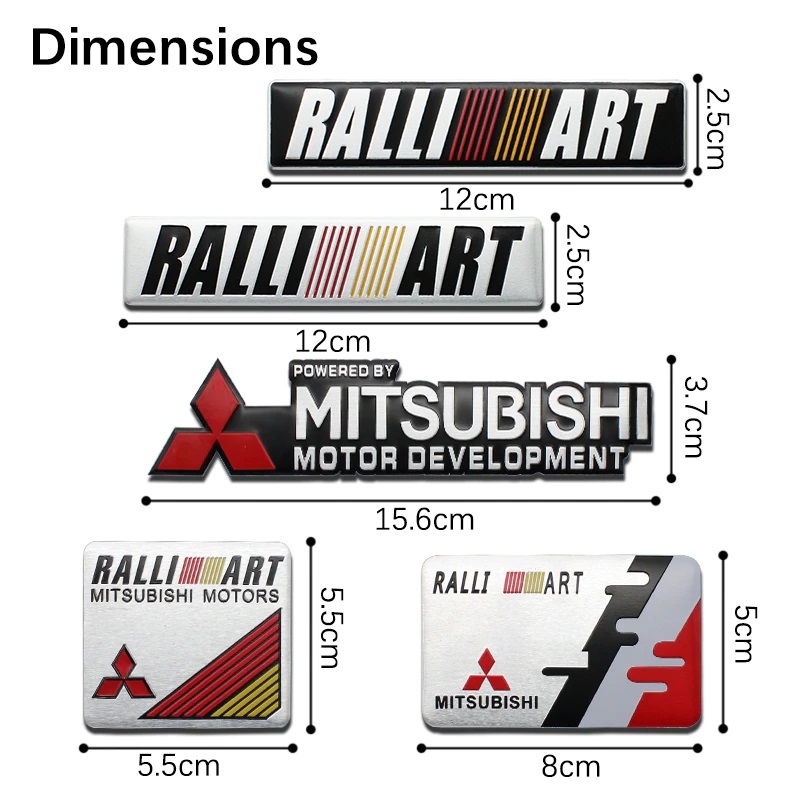 【送料込】RALLI ART(ラリーアート) エンブレムプレート 縦5cm×横8cm アルミ製 三菱 2 _画像3