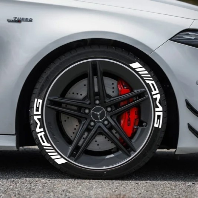 8部セット（/4本タイヤ）Mercedes-Benz メルセデスベンツ AMG 3D タイヤ レター ステッカー デカール PETRONAS ペトロナス tw20_画像4