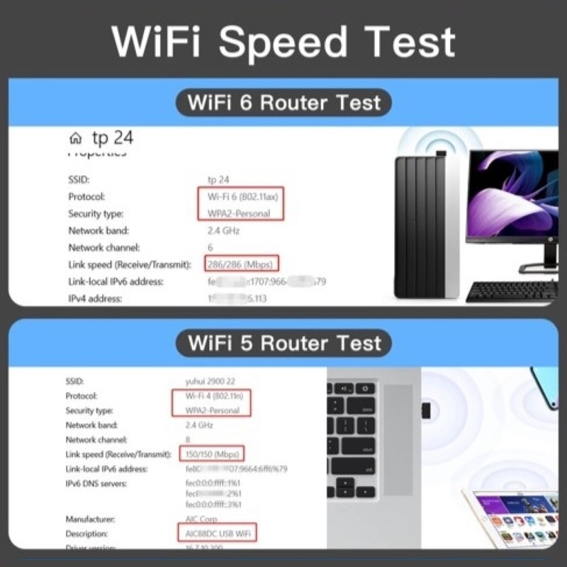 WiFi6 アダプター 無線LAN子機 ミニ USBドングル AX286 ネットワークカード 2.4GHz 802.11ax windows10 11 ドライバーフリー c_画像9