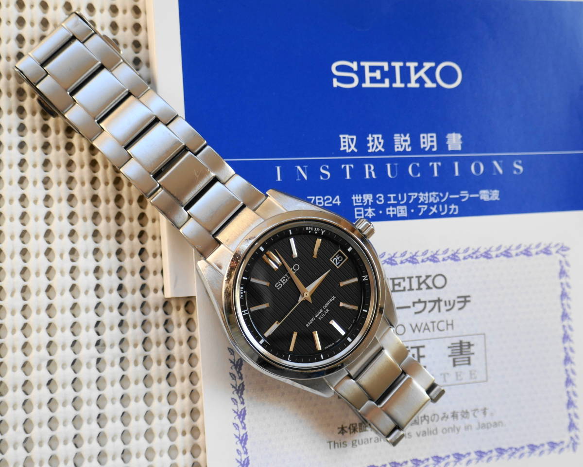 SEIKO セイコー BRIGHTZ ブライツ 現行モデル SAGZ083 ソーラー電波時計 チタン/サファイア 中古動作品 メンズ 腕時計_画像3