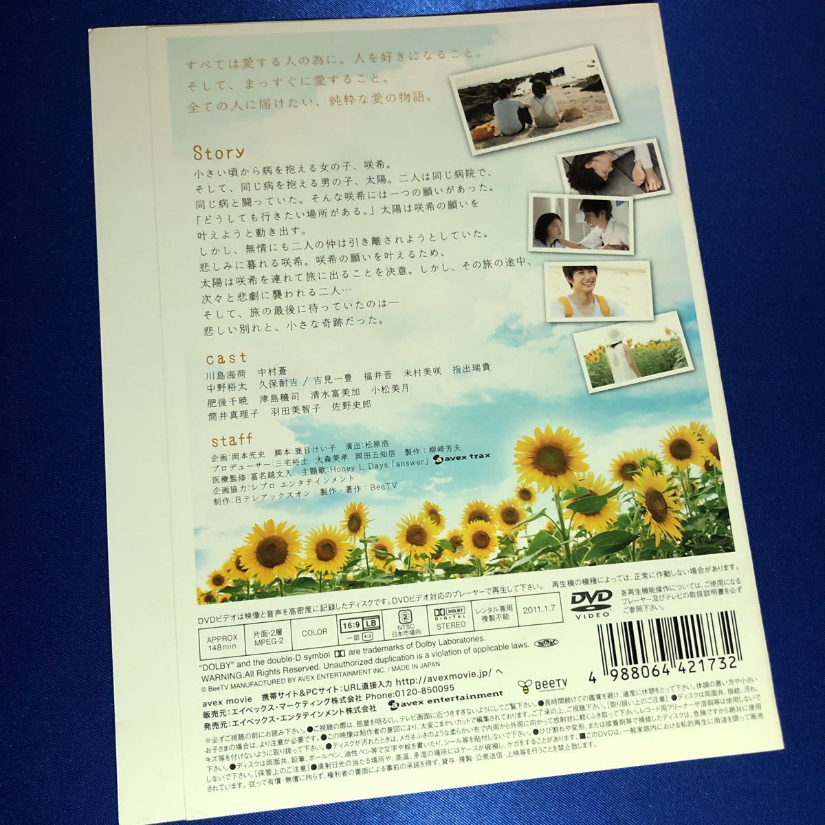 【即決価格・ディスクのクリーニング済み】世界の終わりに咲く花 DVD☆川島海荷 中村蒼 《棚番543》_画像2