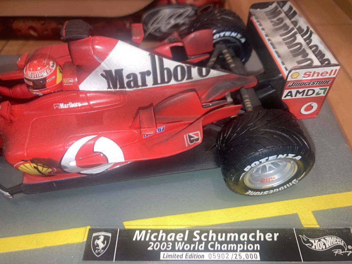 【マルボロ・ウェザリング仕様】1/18 マテル ホットウィール フェラーリ F2003-GA ミハエル シューマッハ レース汚れ FERRARI SCHUMACHERの画像7