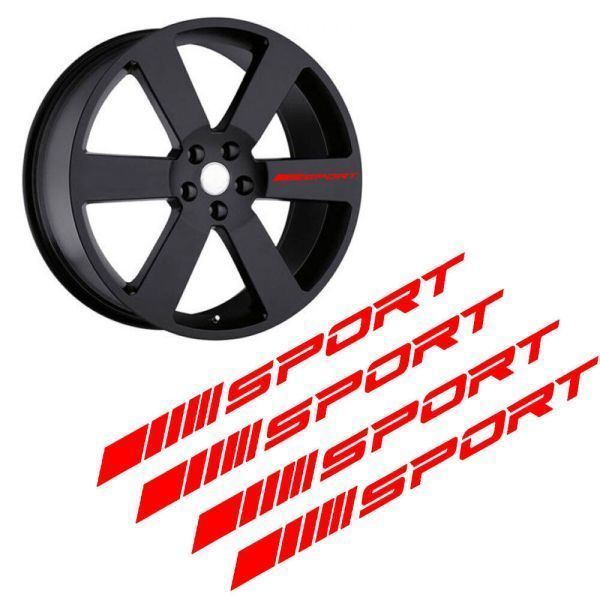 ◆SPORT◆スポーツ☆ ステッカー赤シール　デカール4枚/トヨタ 日産 スバル スズキ ダイハツ マツダ 三菱 ホンダＶＷに/定形発送 OK_画像1