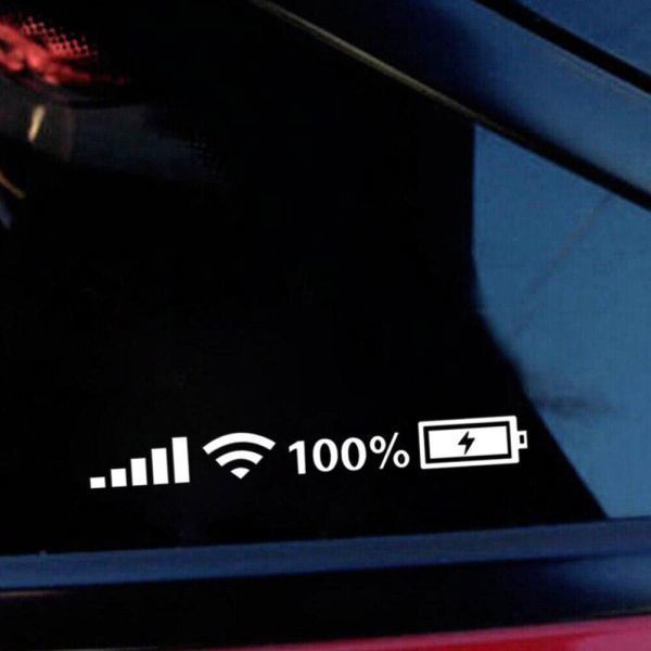 ◆充電-Wi-Fi-電波 面白ステッカー デカール◆車 バイク カバン ケースなど/定形発送 OK_画像3