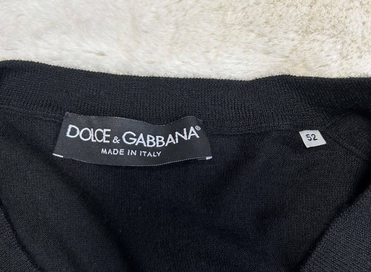 DOLCE&GABBANA/ドルチェ＆ガッバーナ/カシミヤ100%Vネックニット/size52/黒_画像3