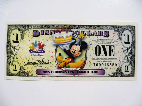 Yahoo!オークション - ディズニーダラー 1ドル札 (2009年版 Yahoo!オークション - ディズニーダラー 1ドル札 (2009年版