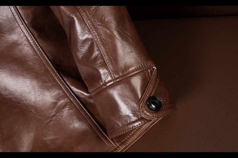 高品質 レザージャケット 馬革 カーコート 革ジャン ホースハイド 本革 ライダースジャケット メンズファッション コート ロング S～5XL_画像8