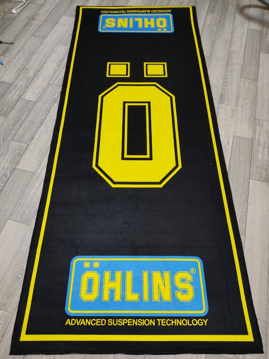 値下げ　大 80cm x 200cm オーリンズ　OHLINS メンテナンスマット　ピットマット　ガレージマット　レンジングマット　展示マット_画像1