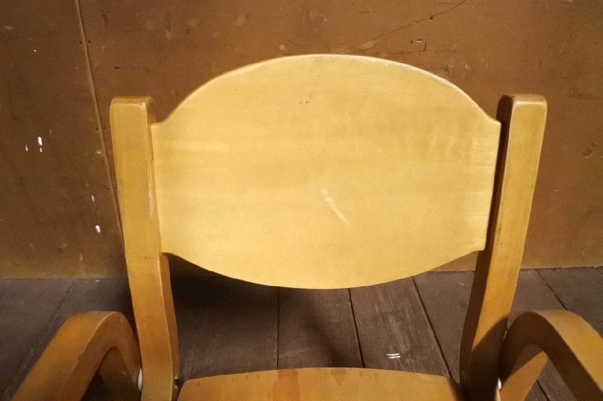 レトロ 学校 幼稚園 椅子 チェア/アンティーク ビンテージ ヴィンテージ イス 子供 木製_画像3