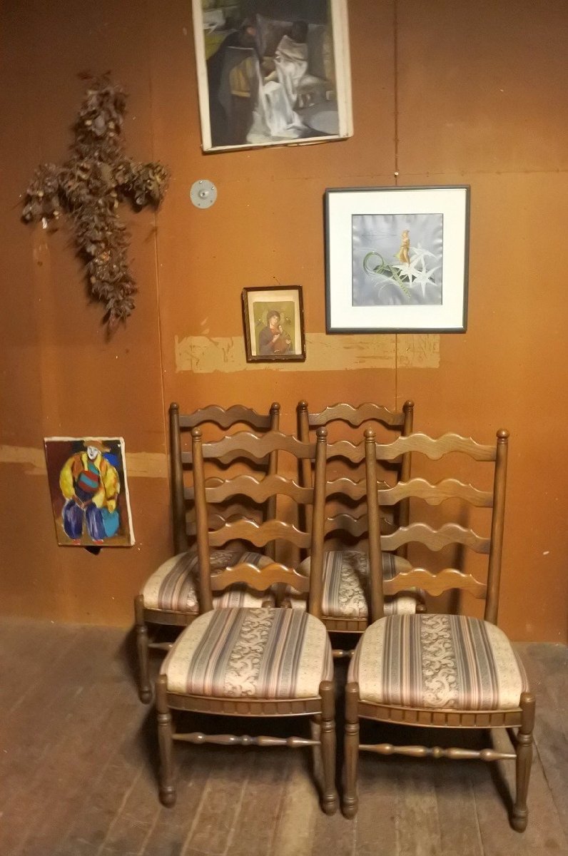  Karimoku пик domani Domani стул 4 ножек комплект лестница задний / Vintage античный Vintage стул 