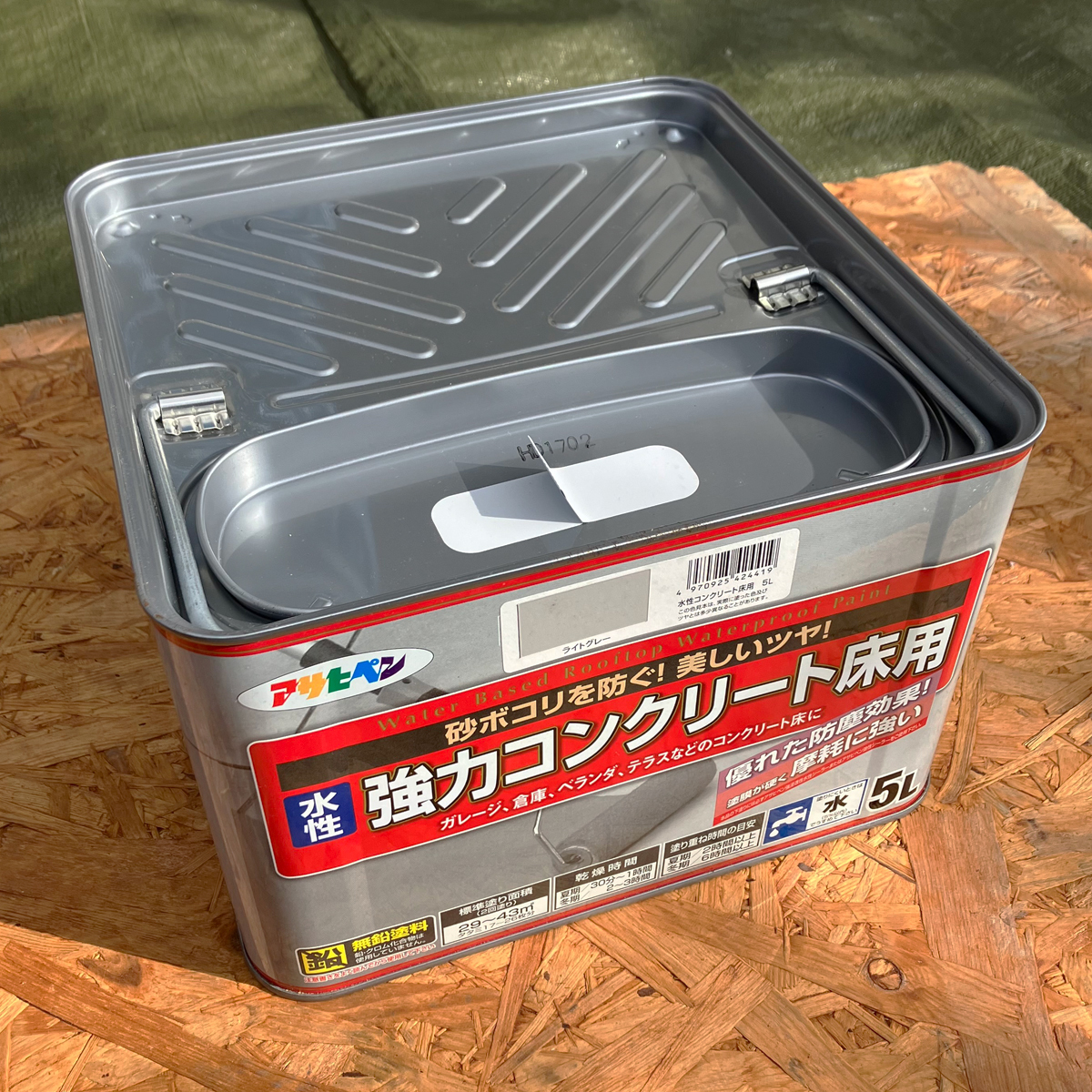 アサヒペン 水性強力コンクリート床用 ライトグレー 5L_画像1