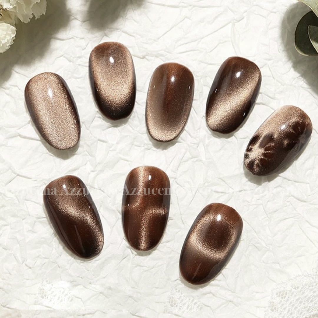 mocha Coffee cat eye magnet gel ◇マグネットジェルネイル◇_画像3