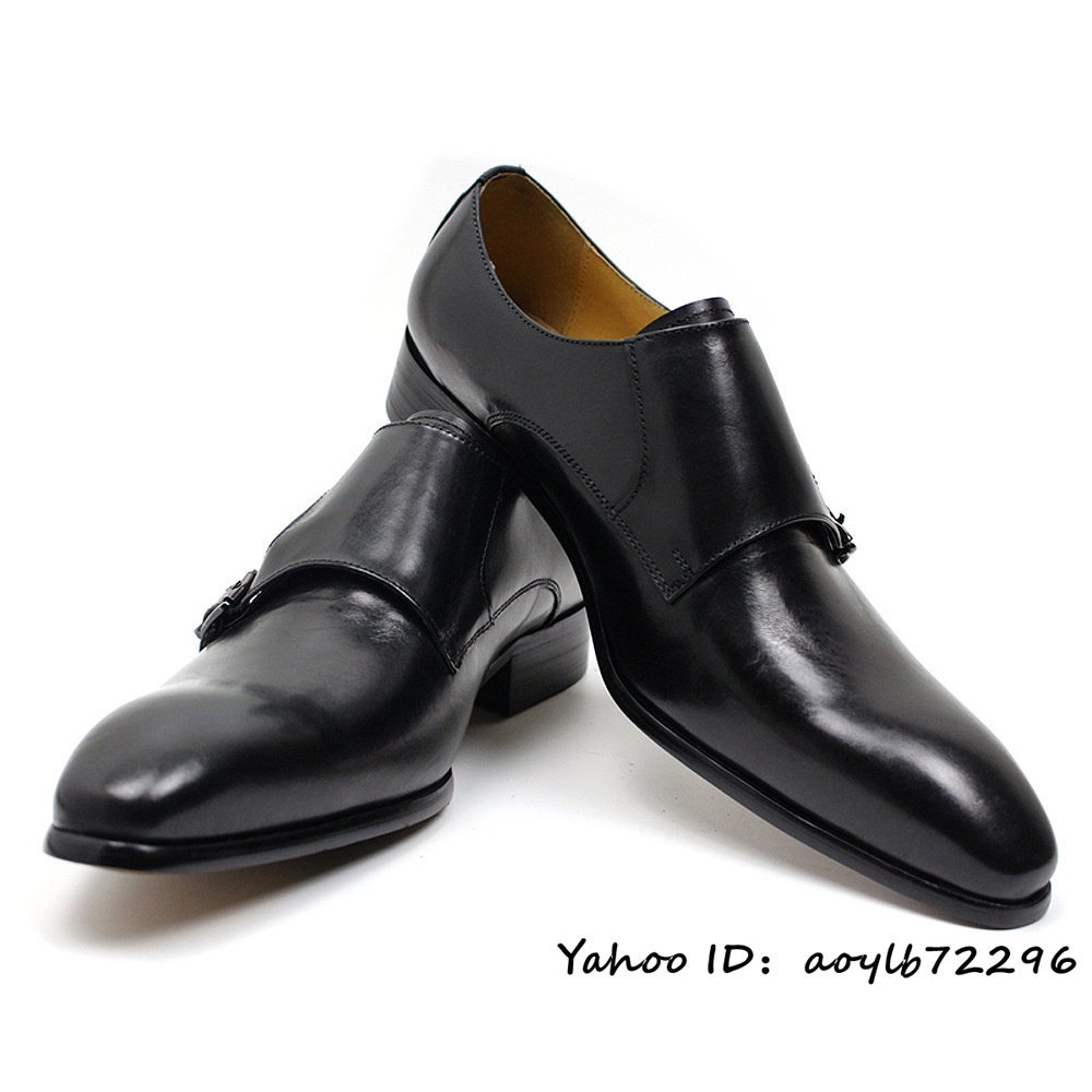 激安通販の 定価８万☆モンクストラップ 25cm ブラック 革靴 紳士靴