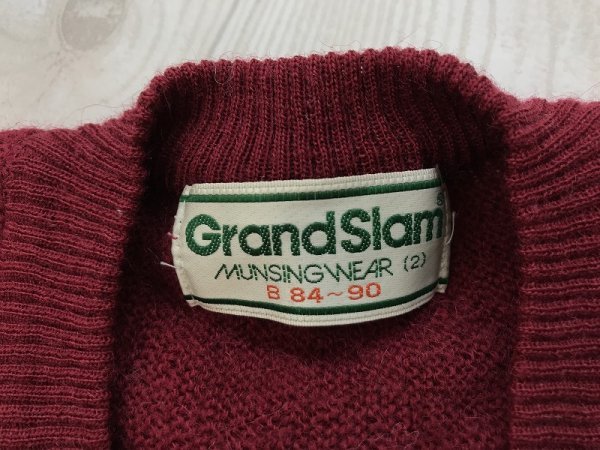 GRAND SLAM Munsingwear マンシングウェア メンズ ゴルフ Vネック ニットセーター 2 赤_画像2