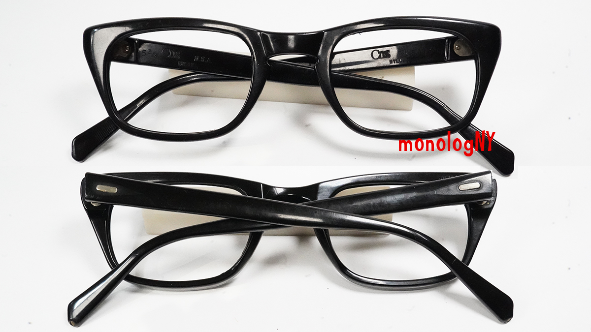 1960s ナイロン製ビンテージBLACK眼鏡フレーム Criss 黒NYLON ブラック Vintage アメリカ製 USA希少ウエリントンメガネ_画像2