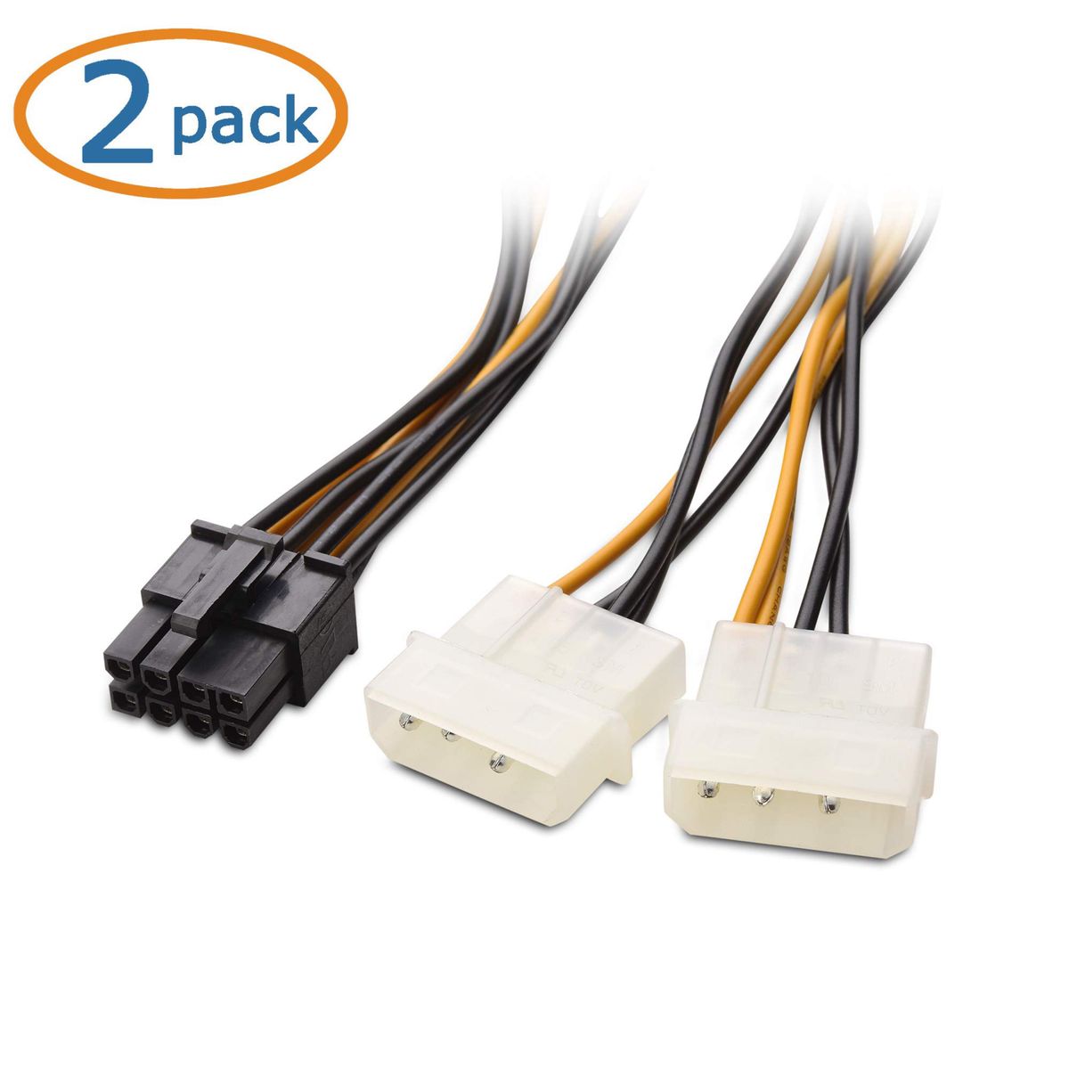 2本セット Cable Matters 8ピン PCIe Molex電源ケーブル