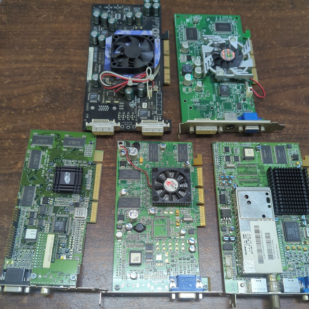 ATI rage128 RADEONrage128pro 3Dlabs wildcat VP560 nVIDIA AGP グラフィックカード グラボ ビデオカード 5枚セット ジャンクにて WS NEC_画像1