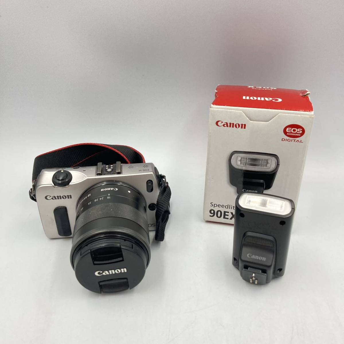 12/27 SA-C607★Canon キャノン EOS M★ミラーレス一眼カメラ/デジタルカメラ/スピードライト/付属品/DH0 EA3_画像1