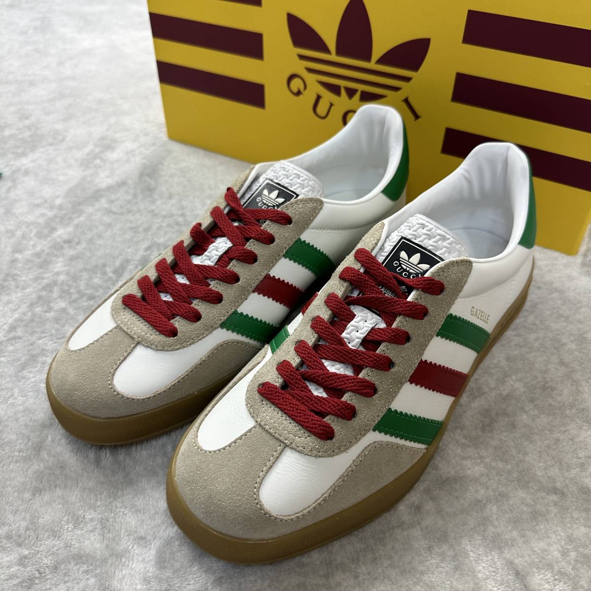 26.0cm новый товар не использовался adidas GUCCI GAZELLE Adidas Gucci gazeru сотрудничество ограничение редкость Guts re- спортивные туфли обувь коробка есть стандартный товар 