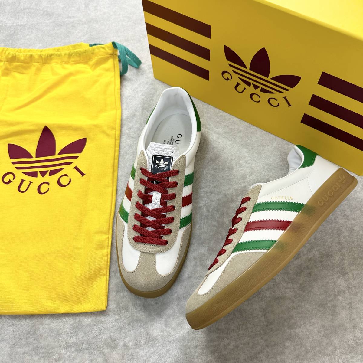 26.0cm новый товар не использовался adidas GUCCI GAZELLE Adidas Gucci gazeru сотрудничество ограничение редкость Guts re- спортивные туфли обувь коробка есть стандартный товар 