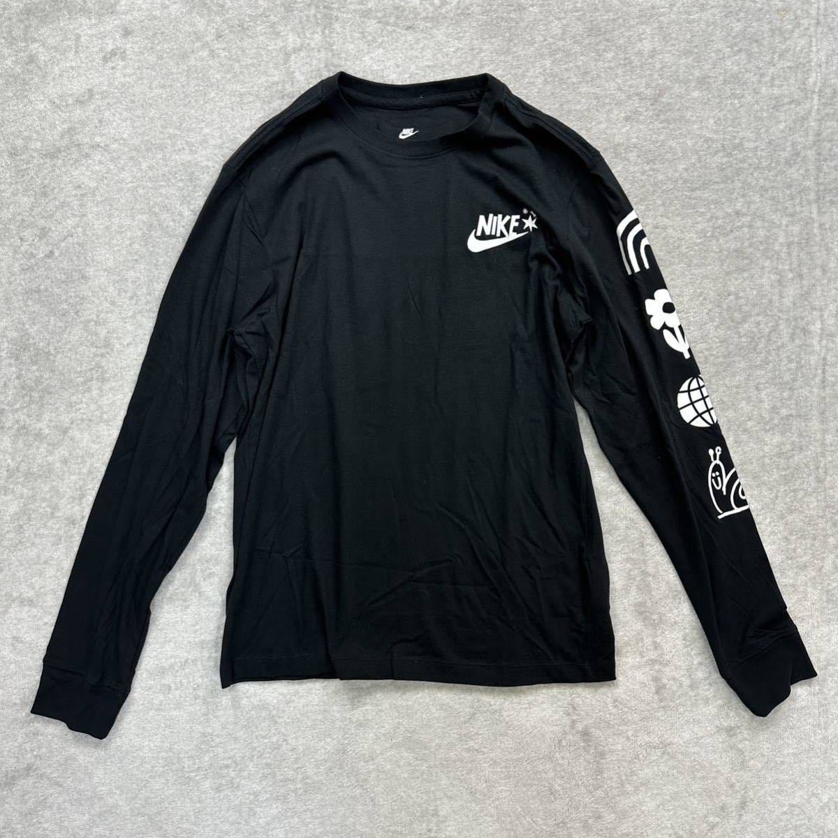 【NIKE】バックグラフィック 長袖 Tシャツ ブラック / 送料無料 格安送料】新品未使用 NIKE XLサイズ ナイキ 長袖 ロンT Tシャツ