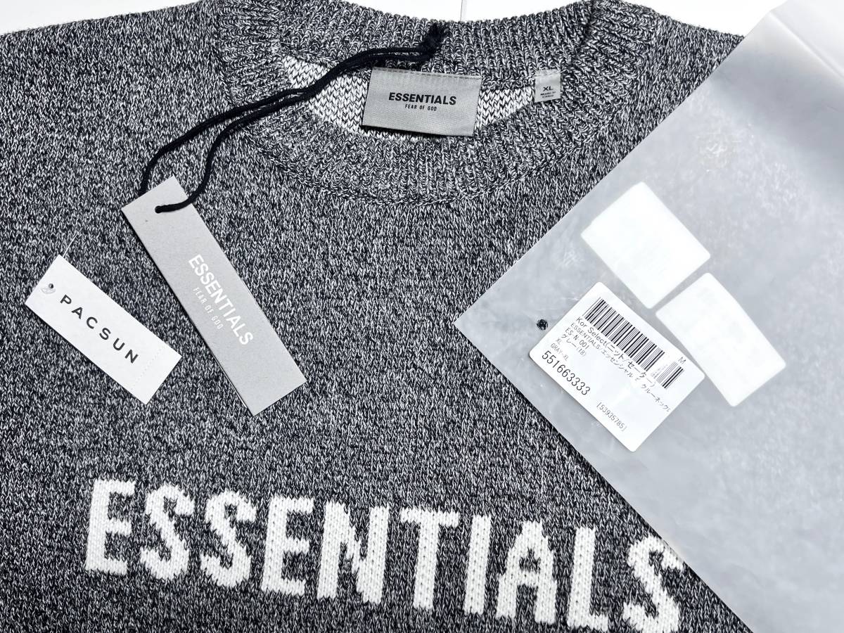 FOG ESSENTIALS プルオーバー クルーネック ニット XL GRAY FEAR OF GOD ATHLETICS Supreme adidas Y-3_画像3